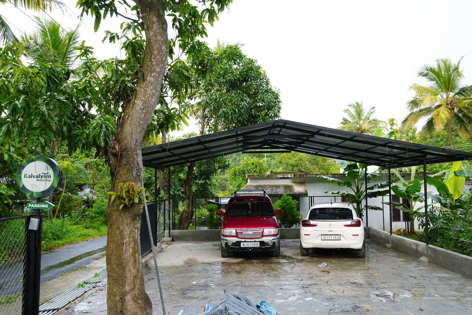 Kaivalyam Homestay parking area, view 2 — Kaivalyam Homestay, Padichira, Wayanad